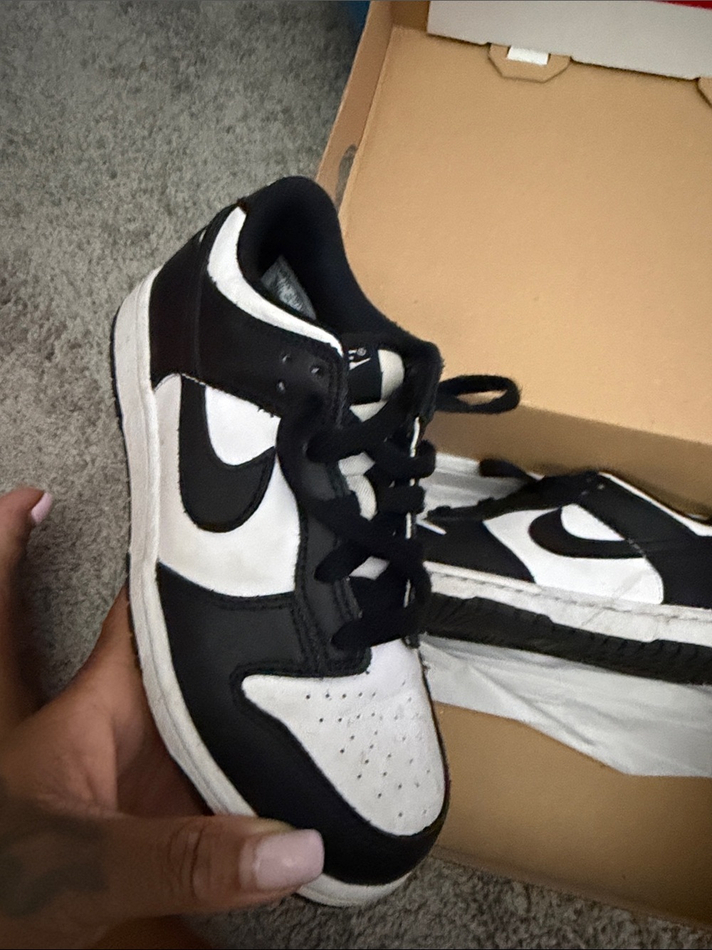Nike Kids Black and White Low-Top Sneakers